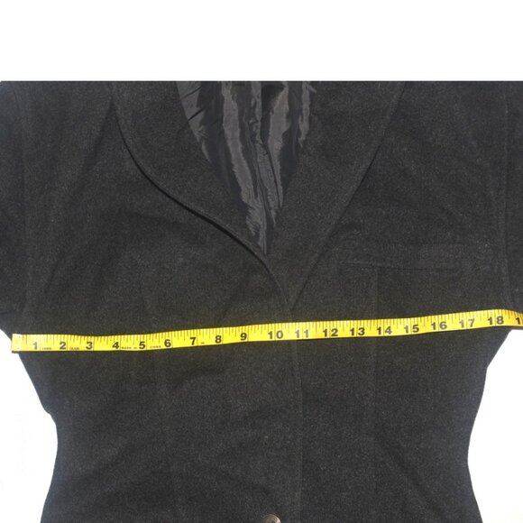 Vintage 80s Gianni Versace Charcoal Gray Wool Cashmere Blend Coat S M - Picture 11 of 14